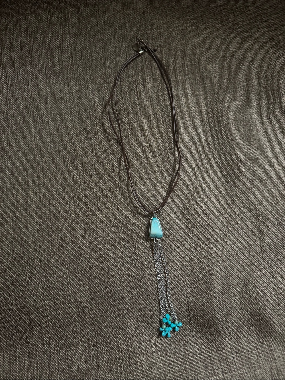 Express Turquoise Pendant Tassel Necklace - Turquoise & Silver